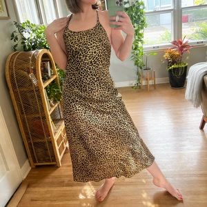 Victoria’s Secret Sz S Leopard Print Maxi Slip Dress